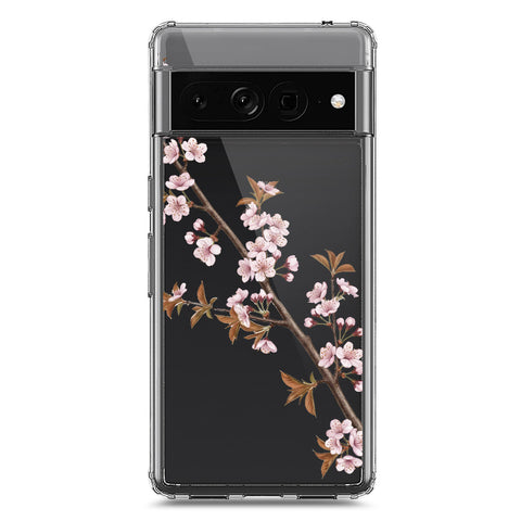 Google Pixel 7 Pro Cover - Velvet Bloom Series - Clear Phone Case - Soft Silicon Borders