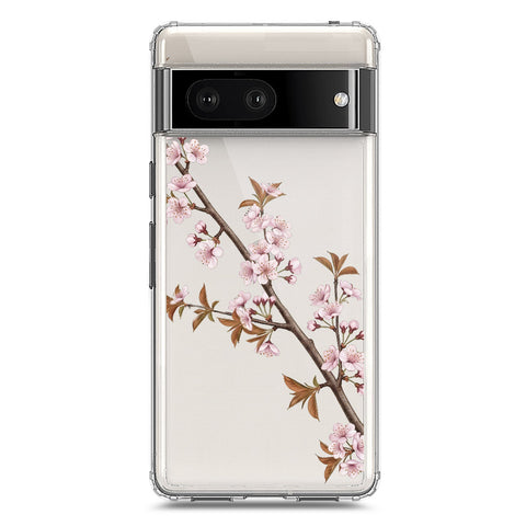 Google Pixel 7 Cover - Velvet Bloom Series - Clear Phone Case - Soft Silicon Borders