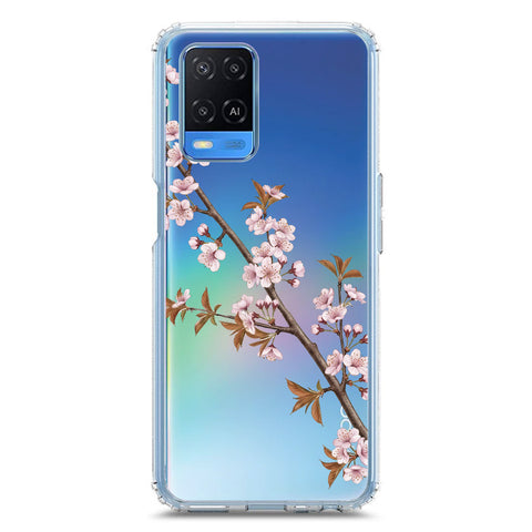 Oppo A54 4G Cover - Velvet Bloom Series - Clear Phone Case - Soft Silicon Borders