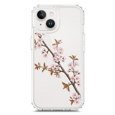 iPhone 15 Cover - Velvet Bloom Series - Clear Phone Case - Soft Silicon Borders