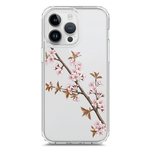 iPhone 15 Pro Cover - Velvet Bloom Series - Clear Phone Case - Soft Silicon Borders