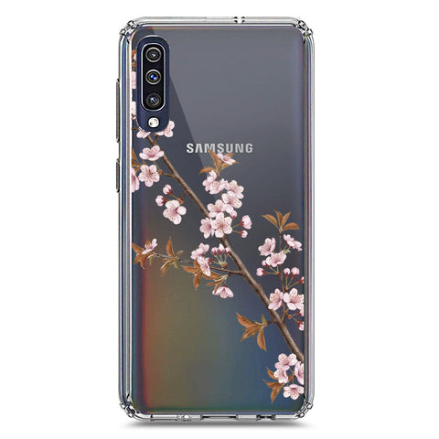 Samsung Galaxy A30s Cover - Velvet Bloom Series - Clear Phone Case - Soft Silicon Borders
