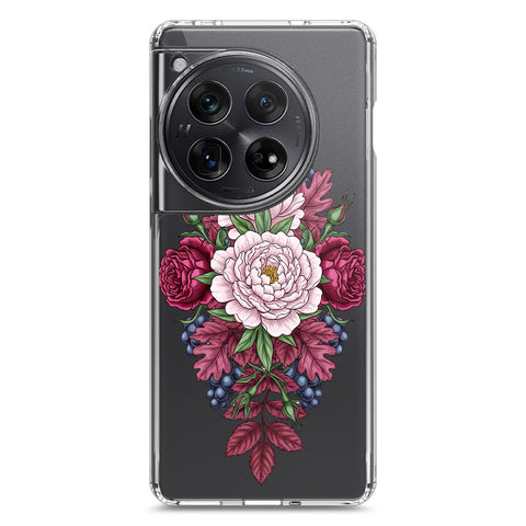 OnePlus 12 Cover - Velvet Bloom Series - Clear Phone Case - Soft Silicon Borders
