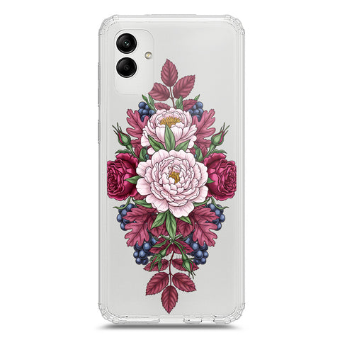 Samsung Galaxy A05 Cover - Velvet Bloom Series - Clear Phone Case - Soft Silicon Borders