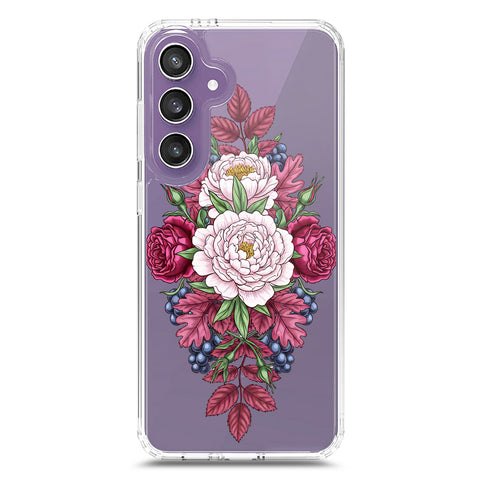 Samsung Galaxy S23 FE Cover - Velvet Bloom Series - Clear Phone Case - Soft Silicon Borders