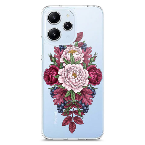 Xiaomi Redmi 12 Cover - Velvet Bloom Series - Clear Phone Case - Soft Silicon Borders