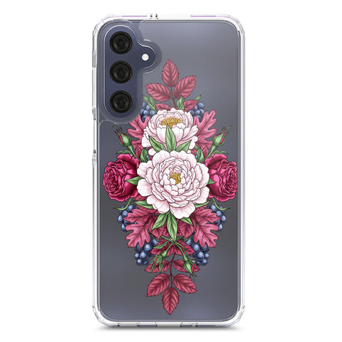 Samsung Galaxy A16 5G Cover - Velvet Bloom Series - Clear Phone Case - Soft Silicon Borders