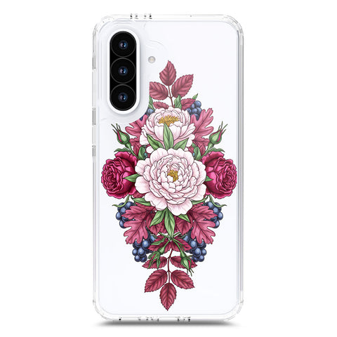 Samsung Galaxy A36 Cover - Velvet Bloom Series - Clear Phone Case - Soft Silicon Borders