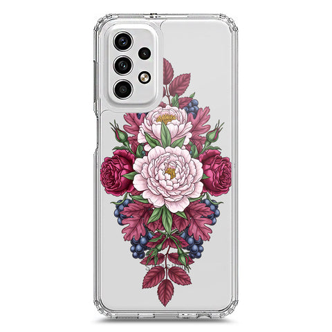 Samsung Galaxy A23 Cover - Velvet Bloom Series - Clear Phone Case - Soft Silicon Borders