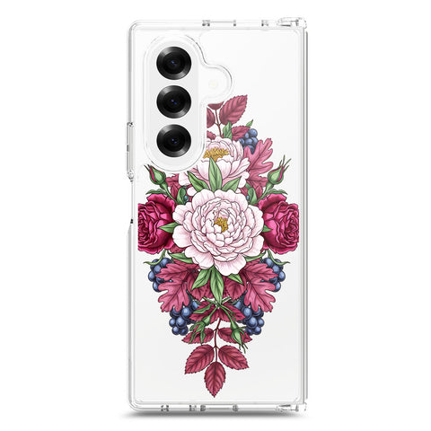 Samsung Galaxy Z Fold 7 Cover - Velvet Bloom Series - Clear Phone Case - Soft Silicon Borders