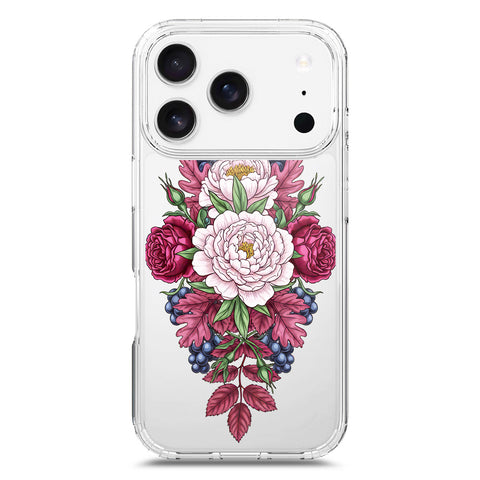 iPhone 17 Pro Cover - Velvet Bloom Series - Clear Phone Case - Soft Silicon Borders
