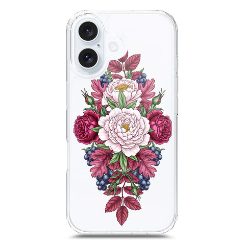 iPhone 17 Cover - Velvet Bloom Series - Clear Phone Case - Soft Silicon Borders