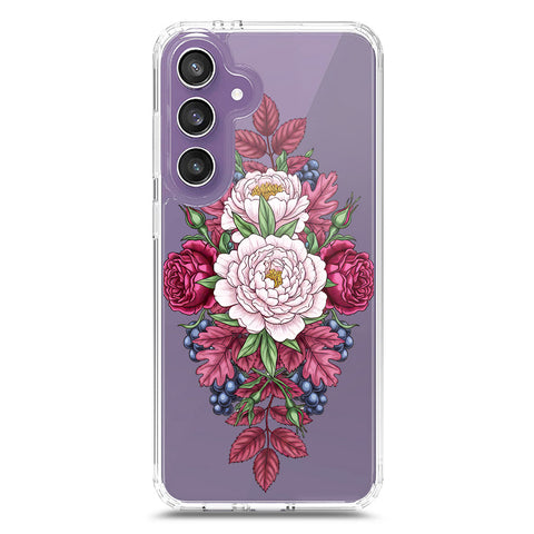 Samsung Galaxy S25 FE Cover - Velvet Bloom Series - Clear Phone Case - Soft Silicon Borders