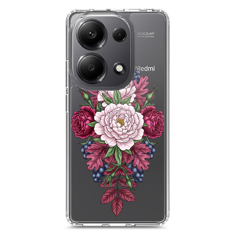 Xiaomi Poco M6 Pro 4G Cover - Velvet Bloom Series - Clear Phone Case - Soft Silicon Borders