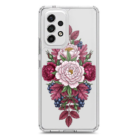 Samsung Galaxy A53 5G Cover - Velvet Bloom Series - Clear Phone Case - Soft Silicon Borders