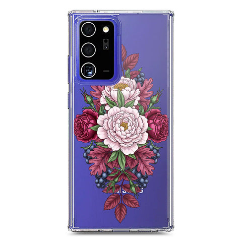 Samsung Galaxy Note 20 Ultra Cover - Velvet Bloom Series - Clear Phone Case - Soft Silicon Borders
