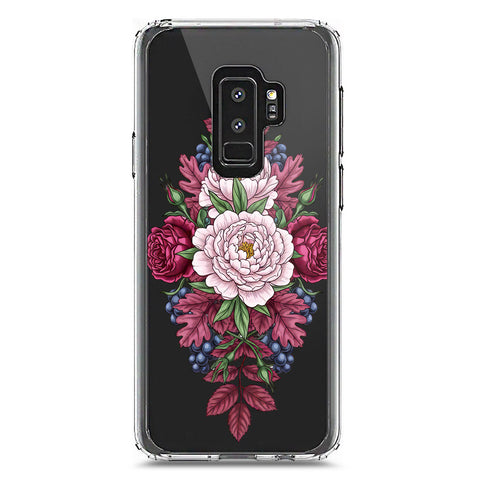 Samsung Galaxy S9 Plus Cover - Velvet Bloom Series - Clear Phone Case - Soft Silicon Borders