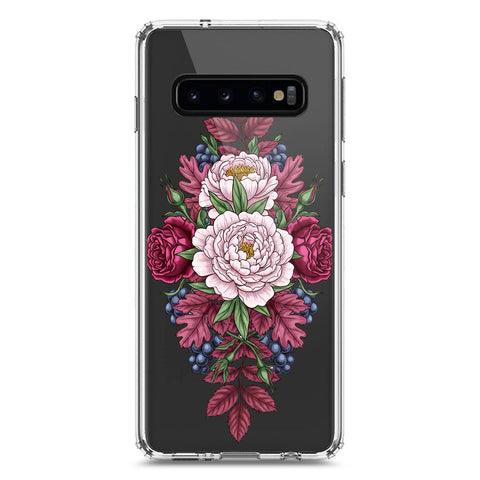 Samsung Galaxy S10 Cover - Velvet Bloom Series - Clear Phone Case - Soft Silicon Borders