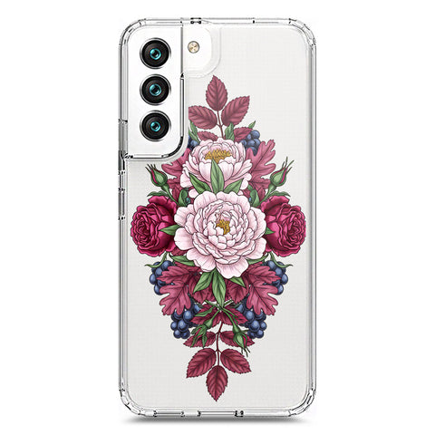 Samsung Galaxy S22 5G Cover - Velvet Bloom Series - Clear Phone Case - Soft Silicon Borders