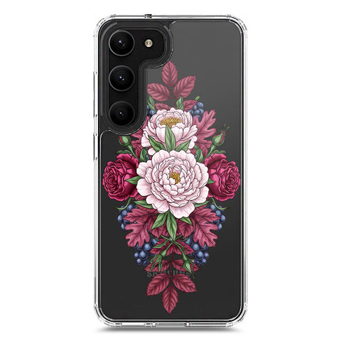 Samsung Galaxy S23 5G Cover - Velvet Bloom Series - Clear Phone Case - Soft Silicon Borders
