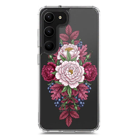 Samsung Galaxy S23 Plus 5G Cover - Velvet Bloom Series - Clear Phone Case - Soft Silicon Borders