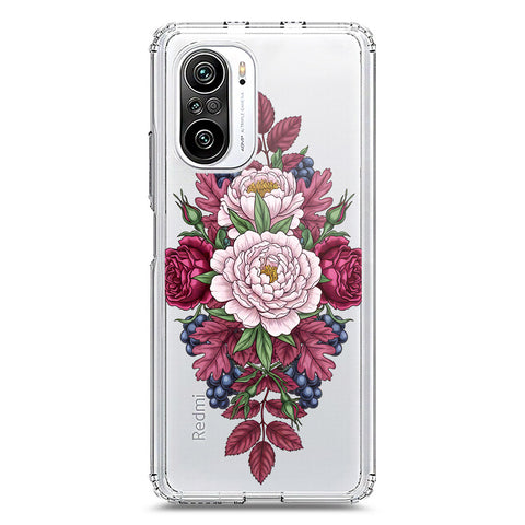Xiaomi Mi 11i Cover - Velvet Bloom Series - Clear Phone Case - Soft Silicon Borders