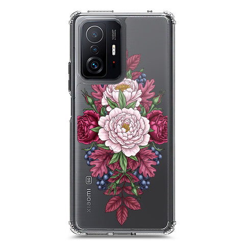 Xiaomi Mi 11T Cover - Velvet Bloom Series - Clear Phone Case - Soft Silicon Borders