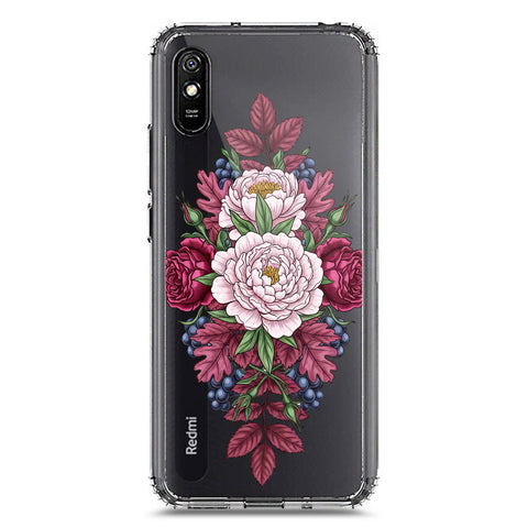 Xiaomi Redmi 9i Cover - Velvet Bloom Series - Clear Phone Case - Soft Silicon Borders