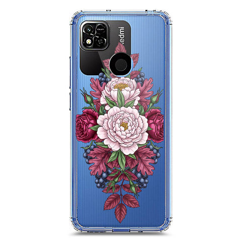 Xiaomi Redmi 10A Cover - Velvet Bloom Series - Clear Phone Case - Soft Silicon Borders