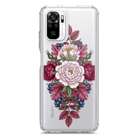 Xiaomi Redmi Note 10 4G Cover - Velvet Bloom Series - Clear Phone Case - Soft Silicon Borders