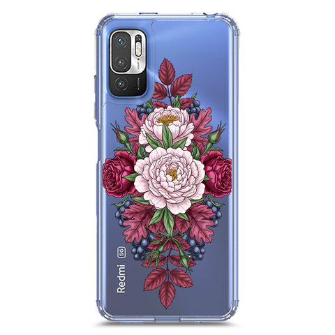Xiaomi Redmi Note 10 5G Cover - Velvet Bloom Series - Clear Phone Case - Soft Silicon Borders