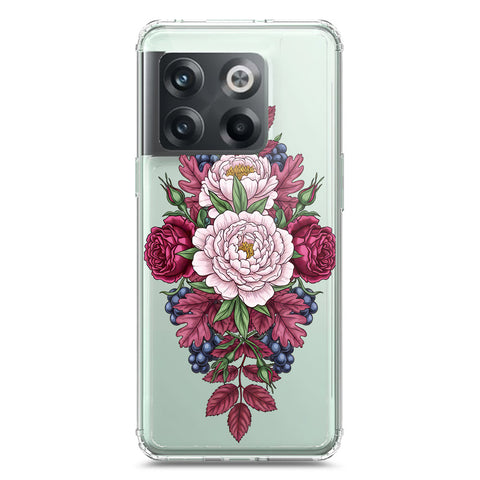 OnePlus 10T Cover - Velvet Bloom Series - Clear Phone Case - Soft Silicon Borders