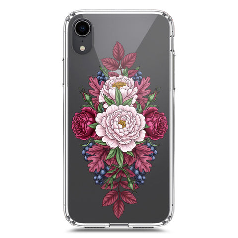 iPhone XR Cover - Velvet Bloom Series - Clear Phone Case - Soft Silicon Borders