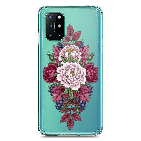 OnePlus 8T Cover - Velvet Bloom Series - Clear Phone Case - Soft Silicon Borders