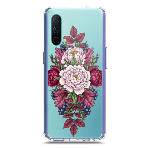 OnePlus Nord CE 5G Cover - Velvet Bloom Series - Clear Phone Case - Soft Silicon Borders