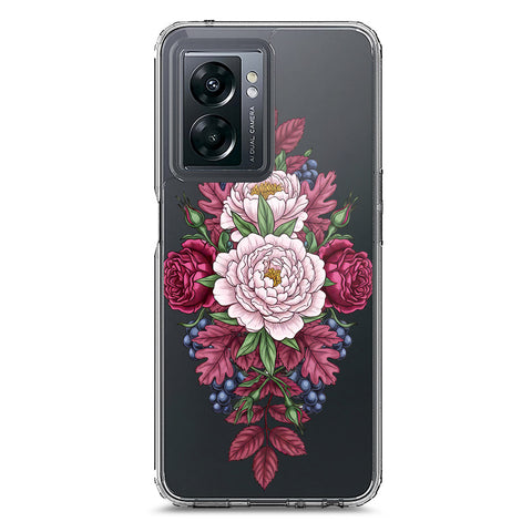 Oppo A77 5G Cover - Velvet Bloom Series - Clear Phone Case - Soft Silicon Borders