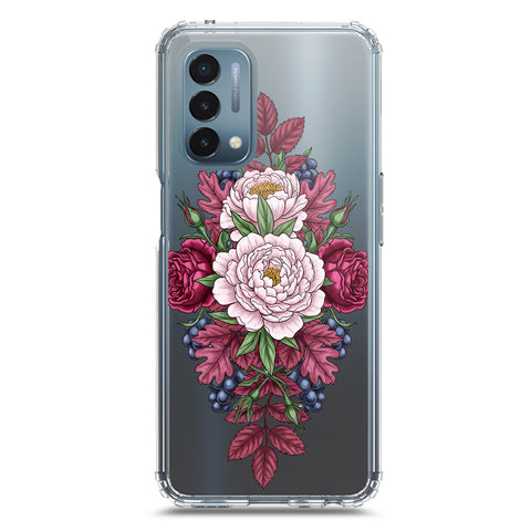 OnePlus Nord N200 5G Cover - Velvet Bloom Series - Clear Phone Case - Soft Silicon Borders