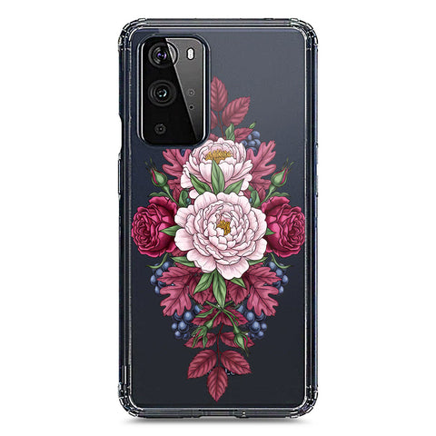 OnePlus 9 Pro Cover - Velvet Bloom Series - Clear Phone Case - Soft Silicon Borders