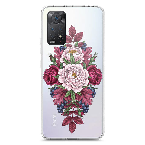 Xiaomi Redmi Note 11 Pro 5G Cover - Velvet Bloom Series - Clear Phone Case - Soft Silicon Borders