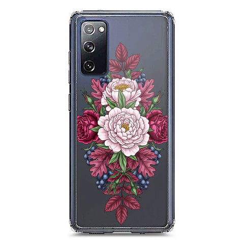 Samsung Galaxy S20 Cover - Velvet Bloom Series - Clear Phone Case - Soft Silicon Borders