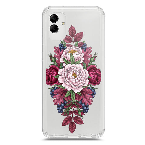 Samsung Galaxy M13 5G Cover - Velvet Bloom Series - Clear Phone Case - Soft Silicon Borders