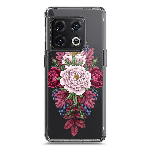 OnePlus 10 Pro Cover - Velvet Bloom Series - Clear Phone Case - Soft Silicon Borders