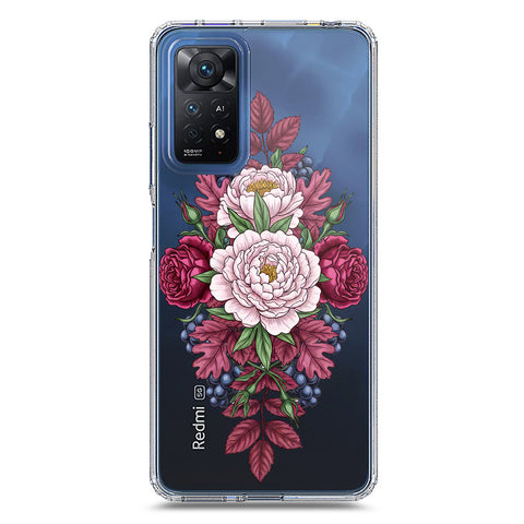 Xiaomi Redmi Note 11 pro Cover - Velvet Bloom Series - Clear Phone Case - Soft Silicon Borders