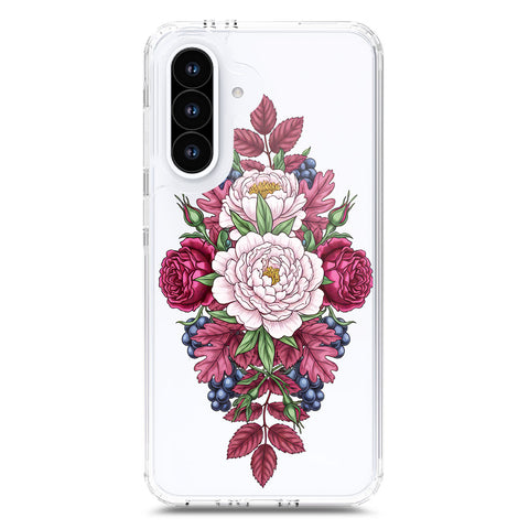Samsung Galaxy M17 Cover - Velvet Bloom Series - Clear Phone Case - Soft Silicon Borders