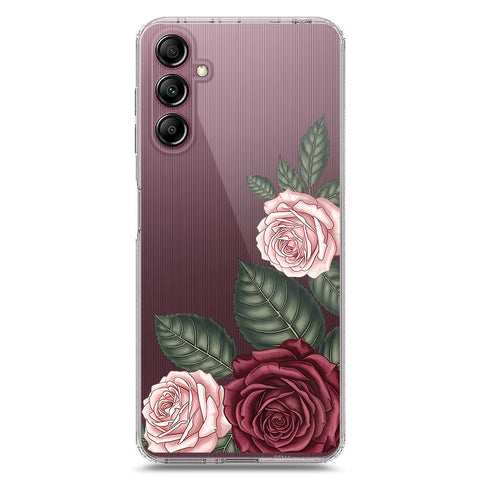 Samsung Galaxy A14 5G Cover - Velvet Bloom Series - Clear Phone Case - Soft Silicon Borders