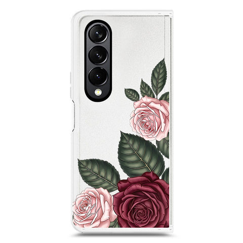 Samsung Galaxy Z Fold 4 5G Cover - Velvet Bloom Series - Clear Phone Case - Soft Silicon Borders