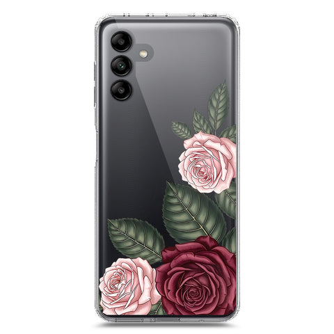 Samsung Galaxy A04s Cover - Velvet Bloom Series - Clear Phone Case - Soft Silicon Borders