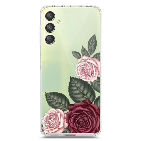 Samsung Galaxy A25 5G Cover - Velvet Bloom Series - Clear Phone Case - Soft Silicon Borders