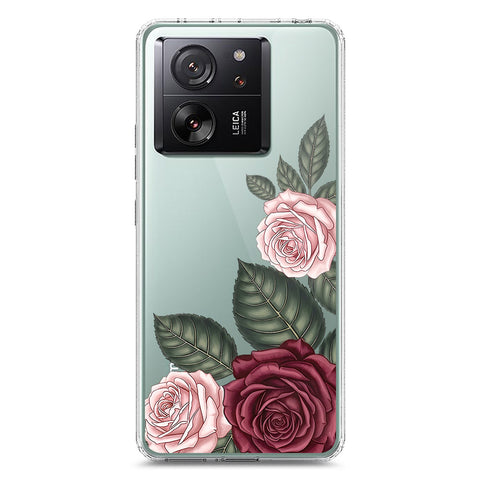 Xiaomi 13T Pro Cover - Velvet Bloom Series - Clear Phone Case - Soft Silicon Borders