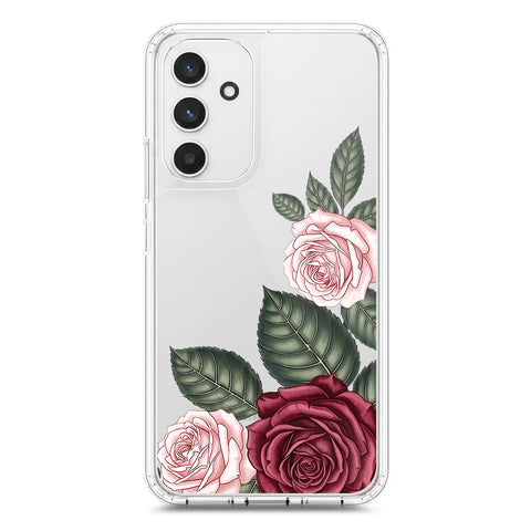 Samsung Galaxy A54 5G Cover - Velvet Bloom Series - Clear Phone Case - Soft Silicon Borders